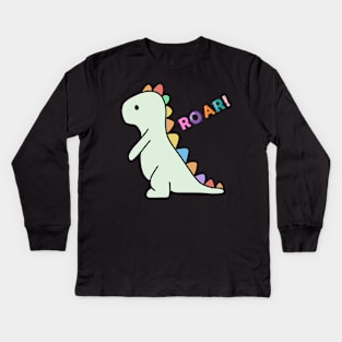 Colorful dinosaur print Kids Long Sleeve T-Shirt